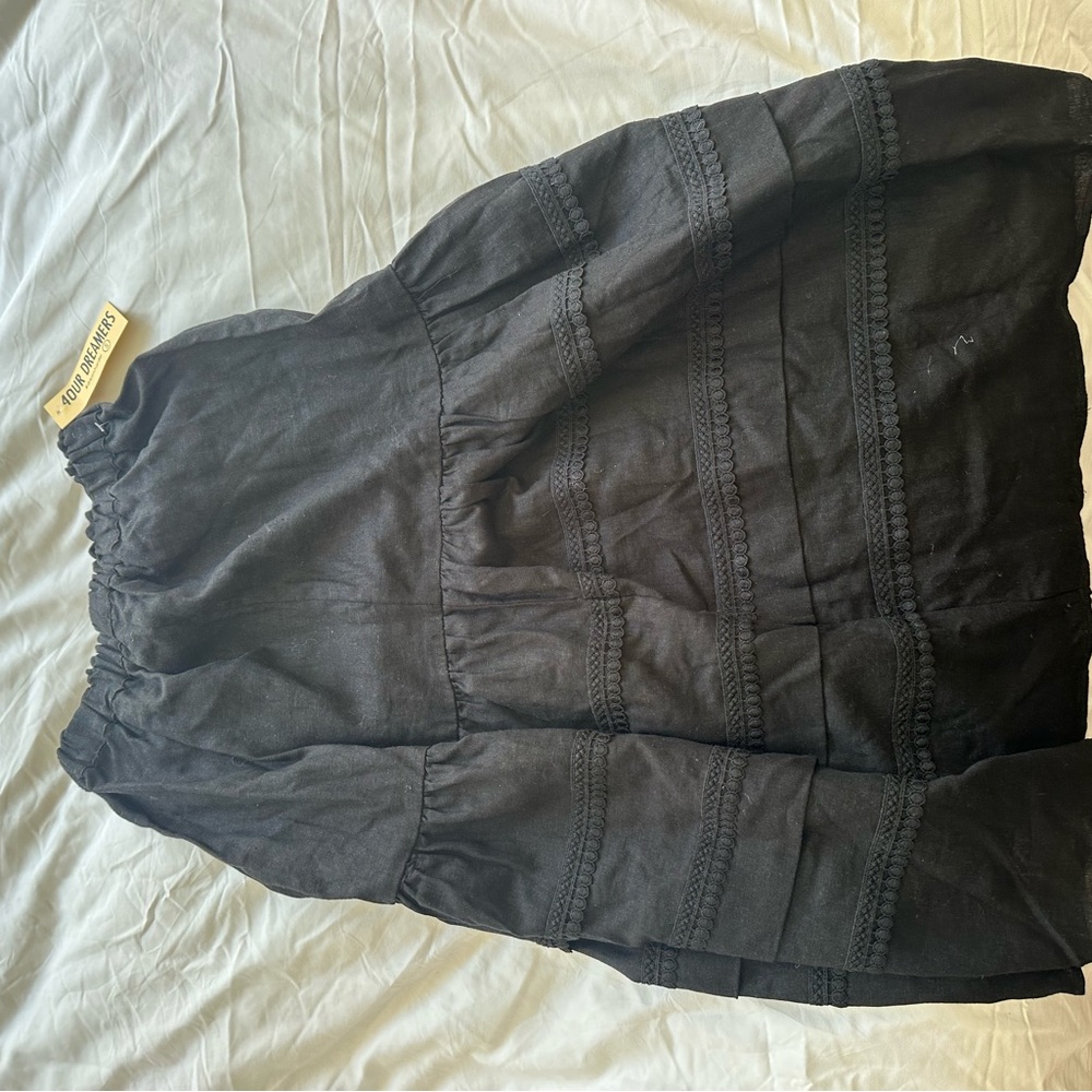 Free People Black Boho Top